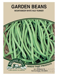 Menu Beginner Vegetable Garden Collection -Outlet Holland Bulb Farms Store 75513 white half runner beans front